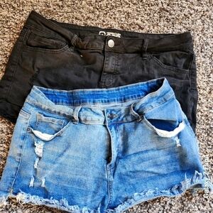 2  pairs of denim shorts